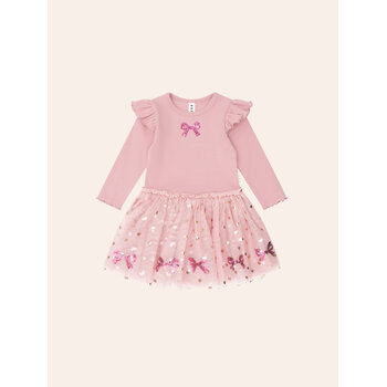 Huxbaby Huxbaby Sequin Bow Tulle Dress
