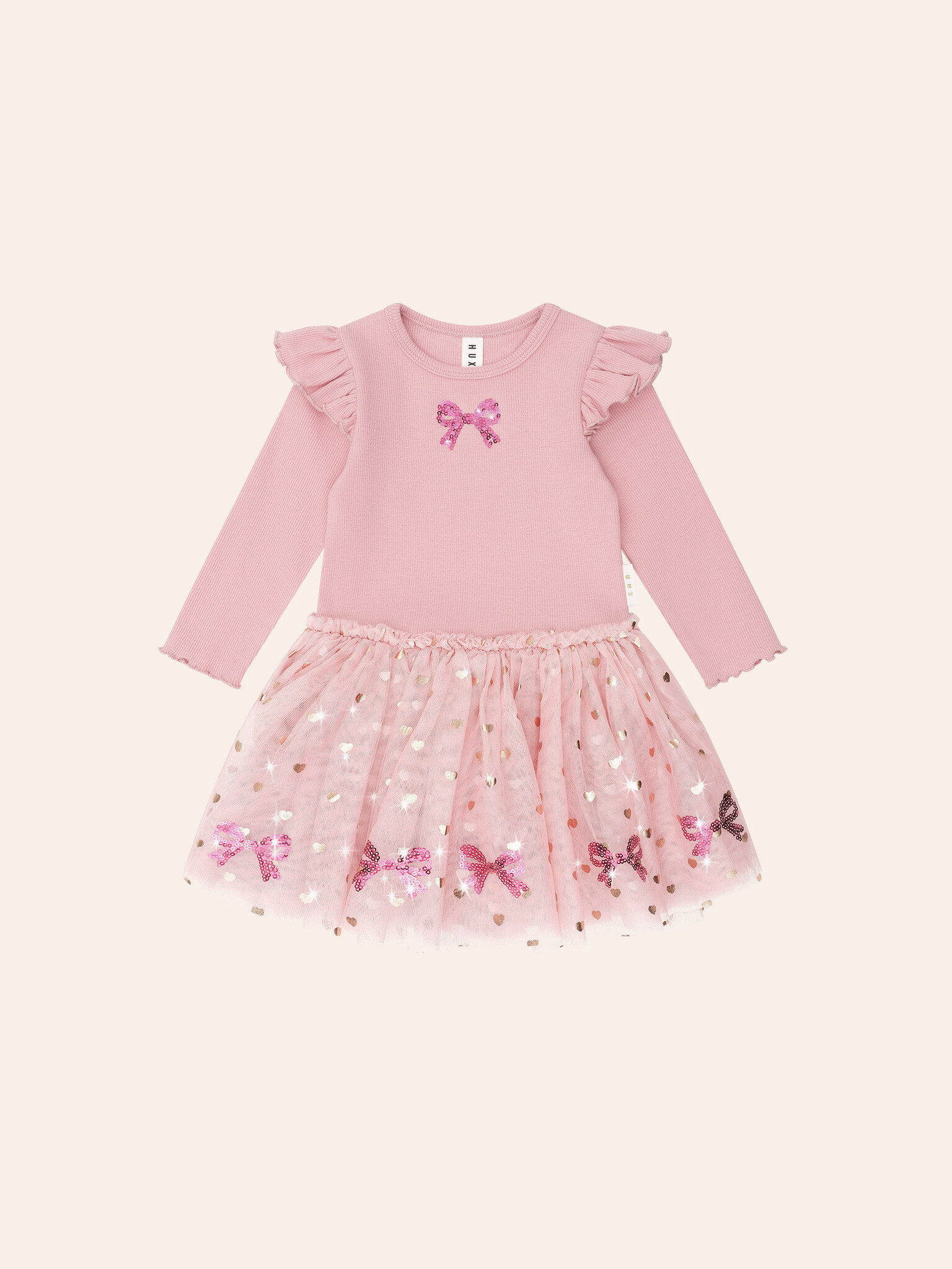 Huxbaby Huxbaby Sequin Bow Tulle Dress