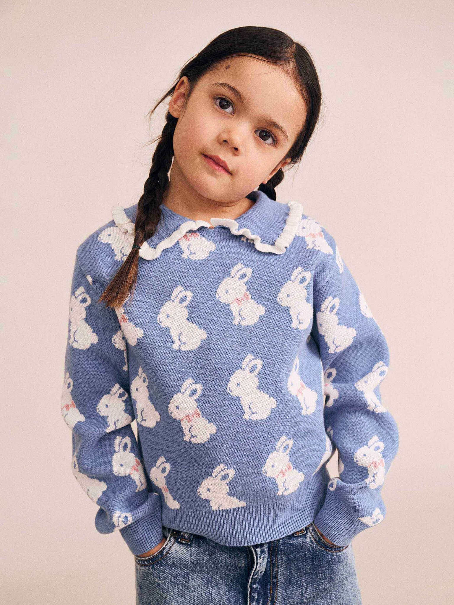 Huxbaby Huxbaby Bunny Field Frill Collar Pullover