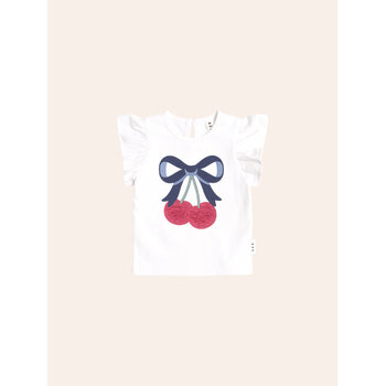 Huxbaby Huxbaby Cherry Bow Frill Sleeve Tee
