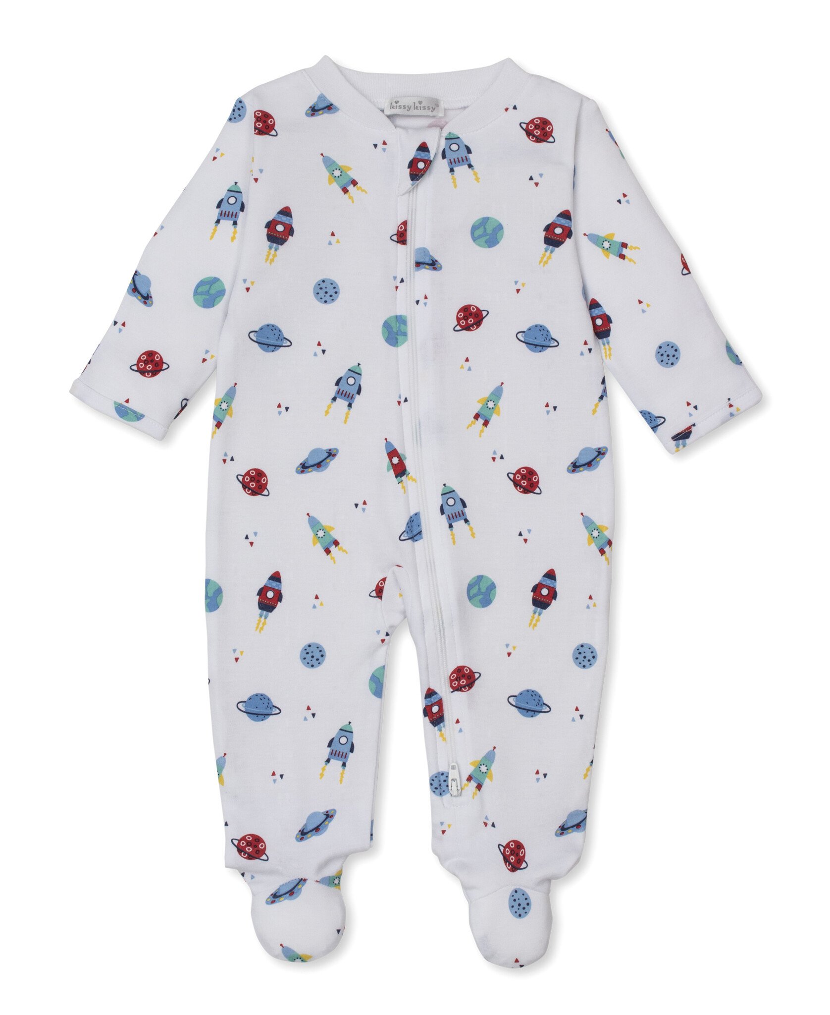 kissy kissy Kissy Kissy PJs Space Dreams Zip Footie