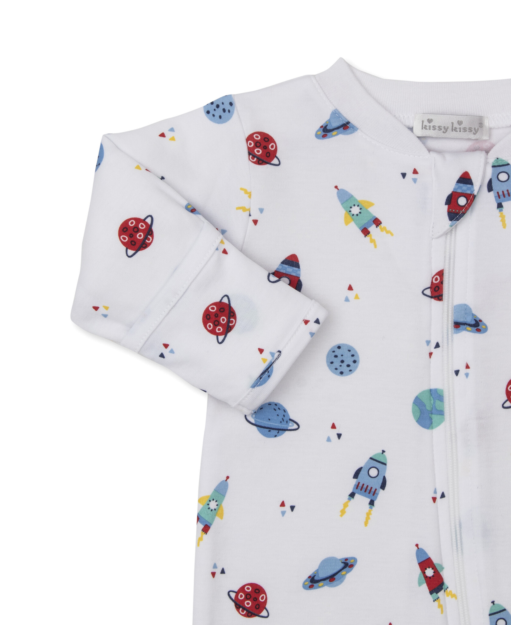 kissy kissy Kissy Kissy PJs Space Dreams Zip Footie