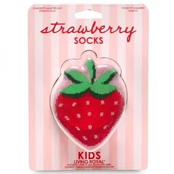 Living Royal 3D Packaged Crew Socks - Strawberry - Pink