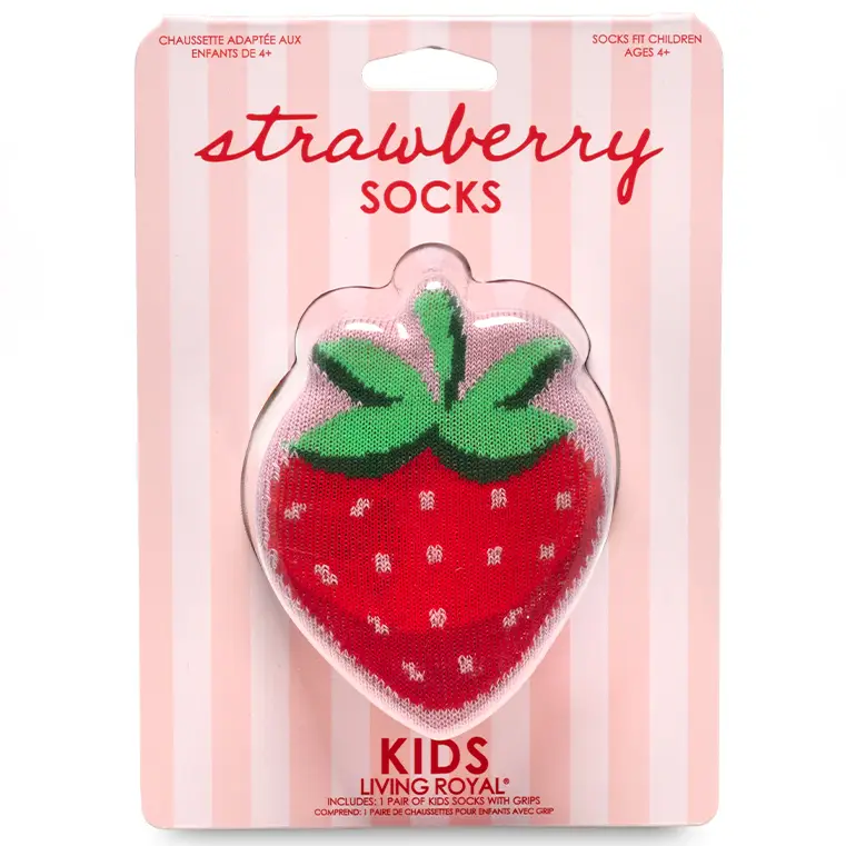 Living Royal 3D Packaged Crew Socks - Strawberry - Pink