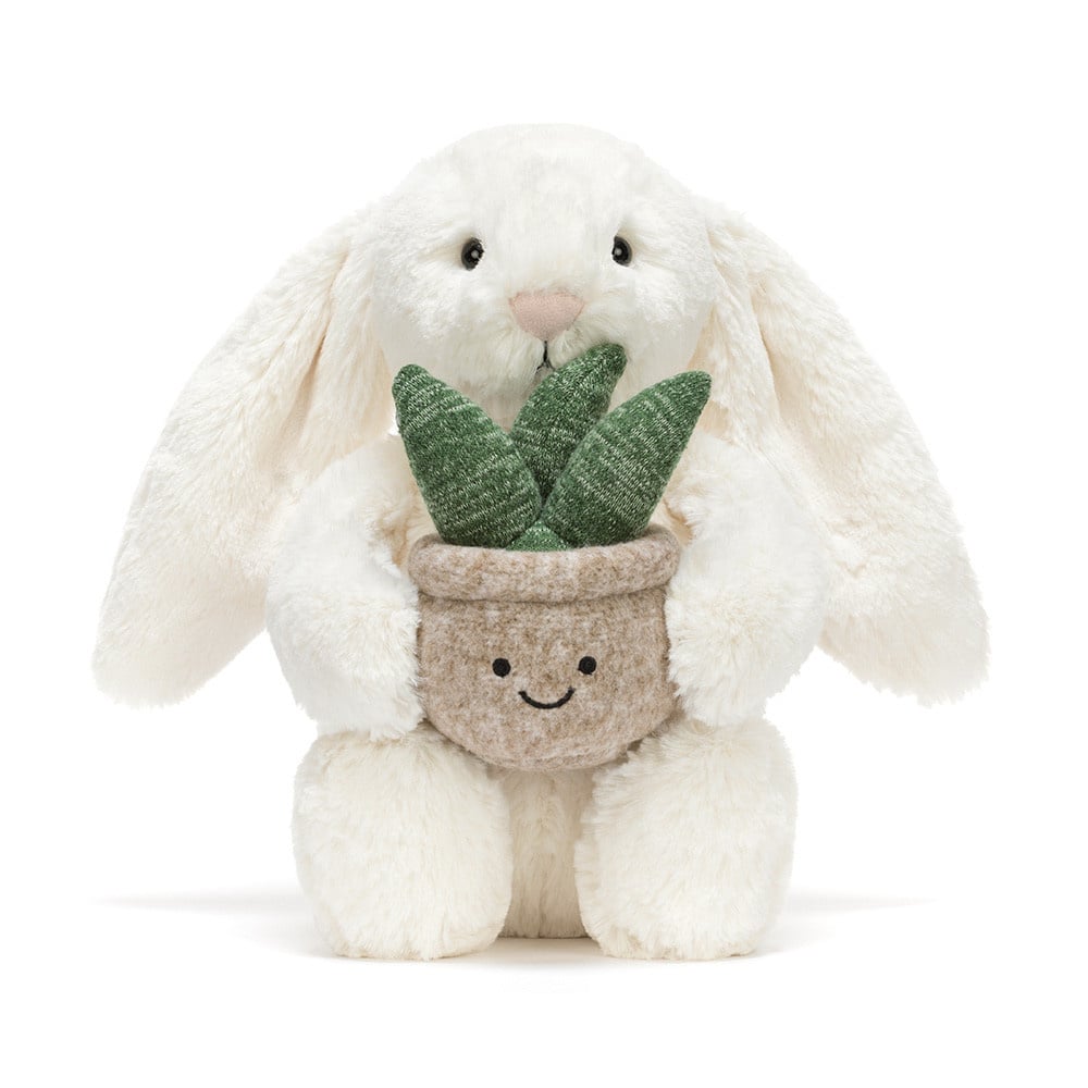 JellyCat JellyCat Cream Bunny with Plant