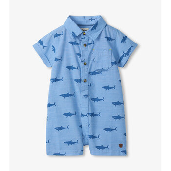 Hatley Hatley  Baby Shark Woven Romper