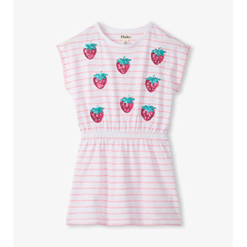 Hatley Hatley Strawberry Stripes Cinched Waist Relaxed Dress