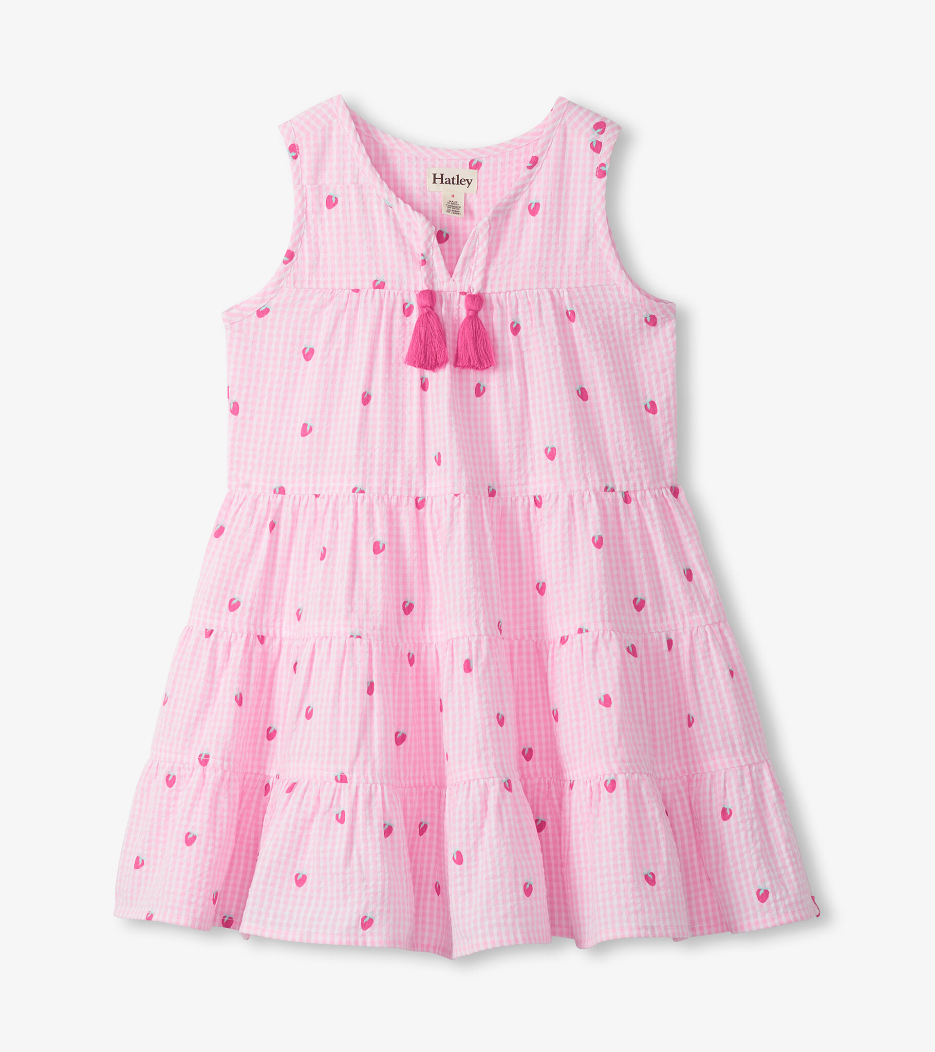 Hatley Hatley Gingham Berries Layered Tiered Dress