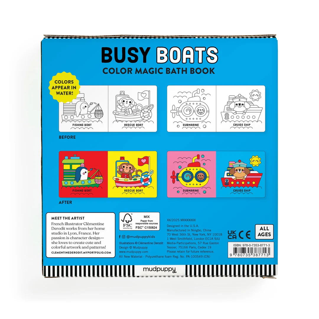 Chronicle Books Busy Boats Color Magic Bath Book