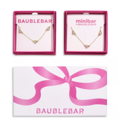 Baublebar Baublebar Match with Mama Heart Necklace Set Clear/Gold