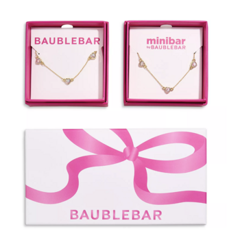 Baublebar Baublebar Match with Mama Heart Necklace Set Clear/Gold