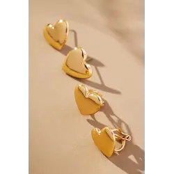 Baublebar Baublebar Match with Mama Heart Earrings Set Gold