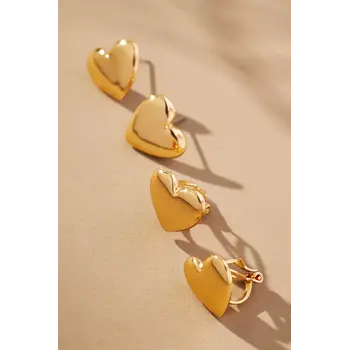 Baublebar Baublebar Match with Mama Heart Earrings Set Gold