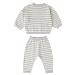 Quincy Mae Quincy Mae Waffle Sweater Set Sky Stripe