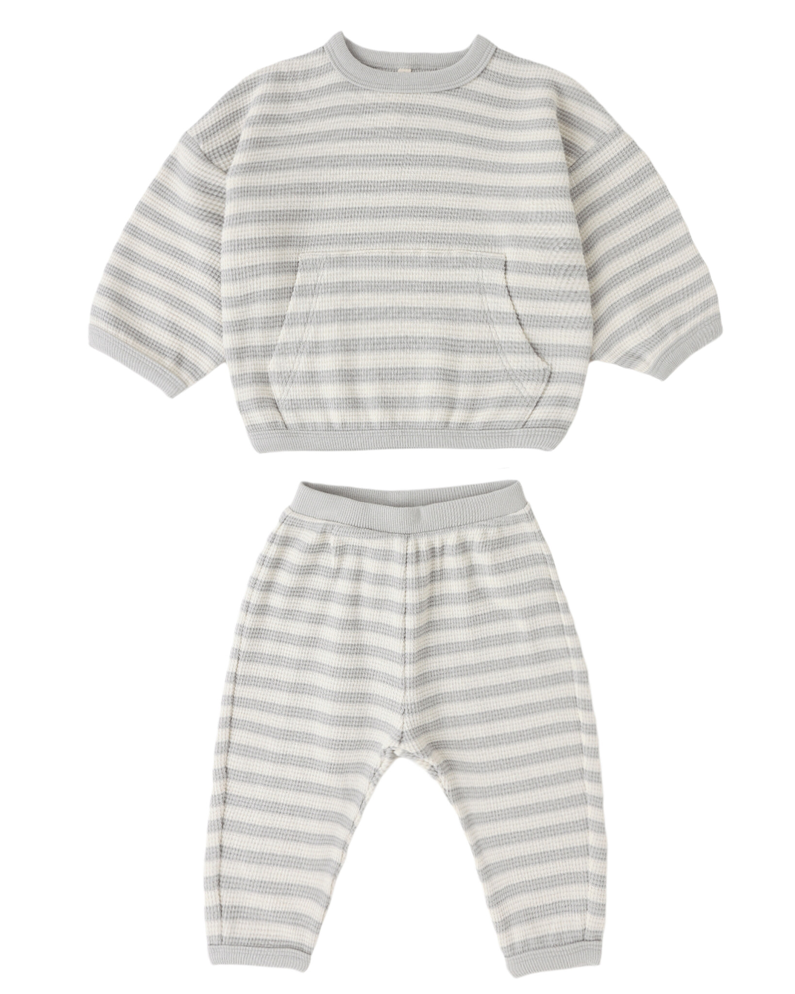 Quincy Mae Quincy Mae Waffle Sweater Set Sky Stripe