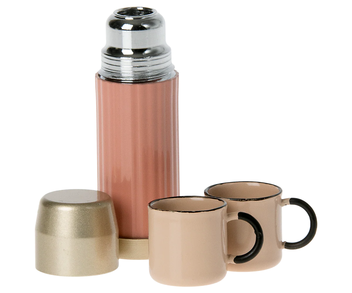 maileg Maileg Thermos and cups, Mouse - Soft coral