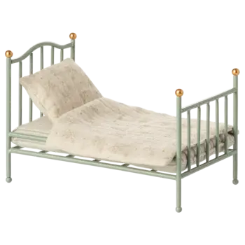 maileg Maileg Vintage single bed, Mouse - Mint