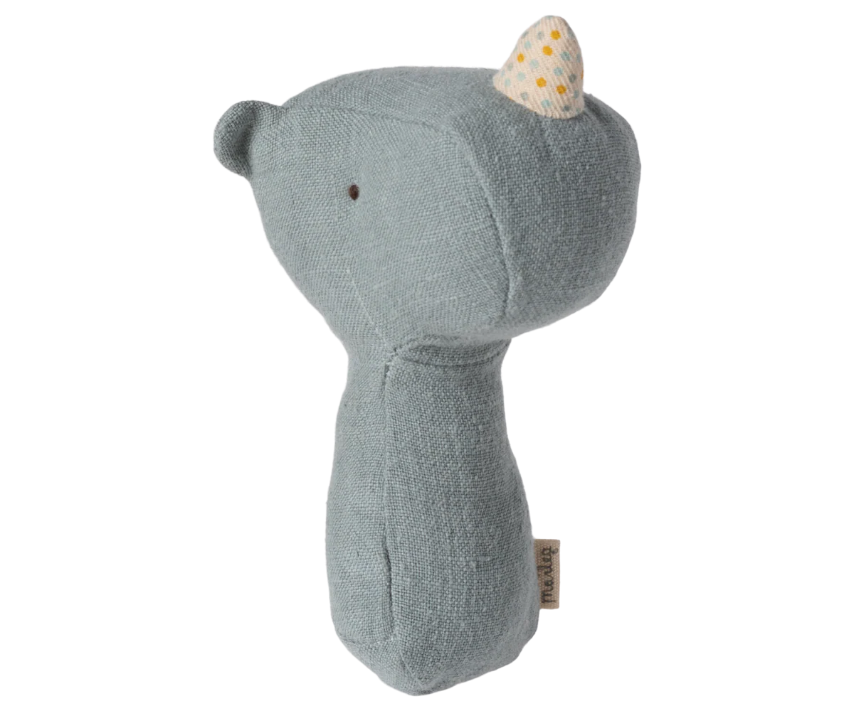 maileg Maileg Lullaby friends, Rhino rattle - Dusty blue