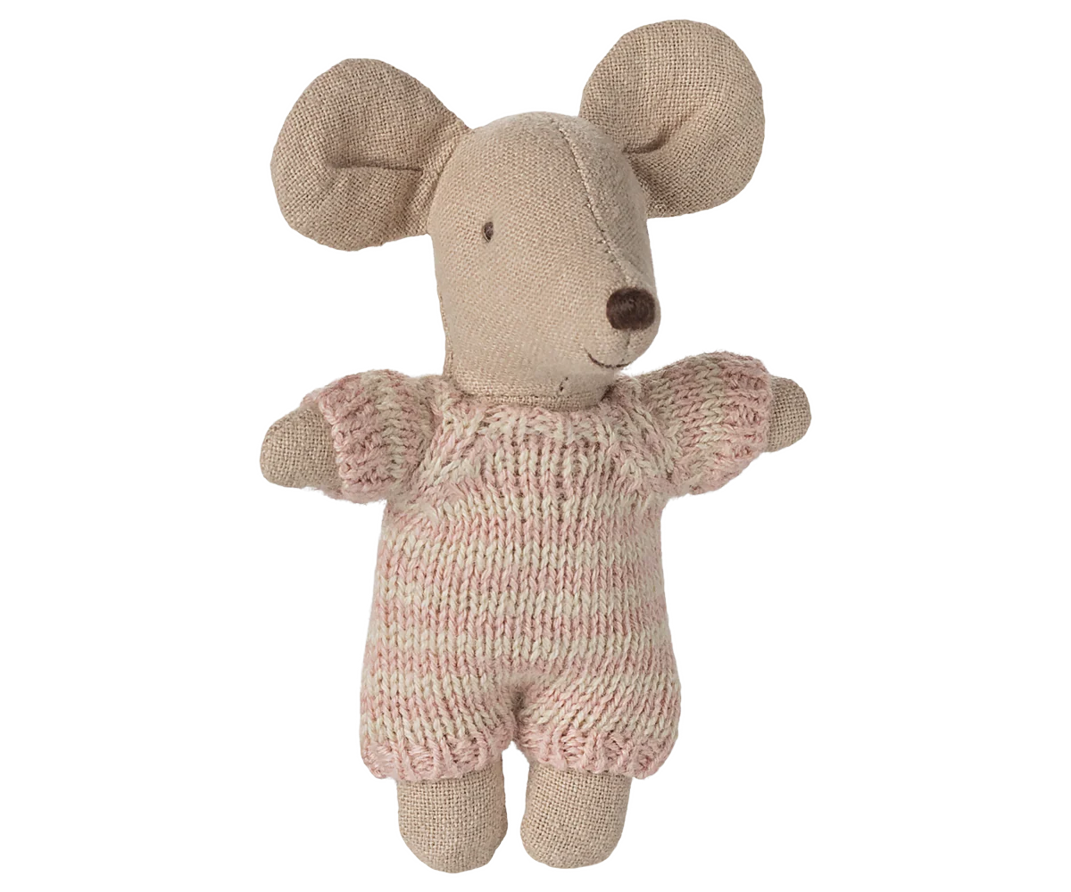 maileg Maileg Baby mouse in carry cot - Rose