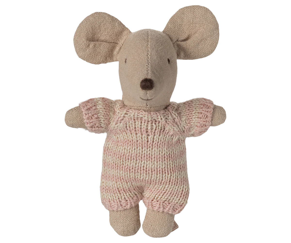 maileg Maileg Baby mouse in carry cot - Rose