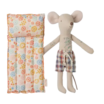 maileg Maileg Beach mouse with air mattress, Dad -  Flower
