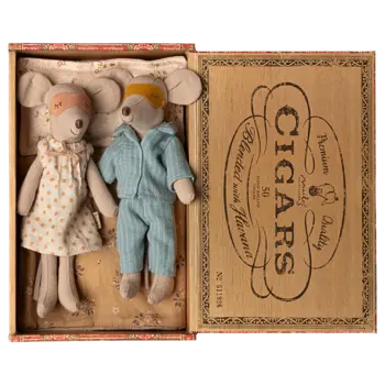 maileg Maileg Mum & Dad mice in cigarbox