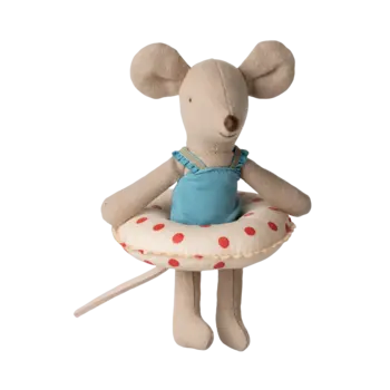 maileg Maileg Beach mouse with float, Little sister -  Red dots