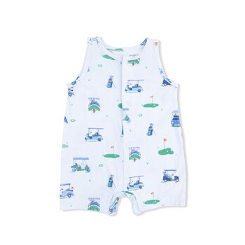 Angel Dear Angel Dear Vintage Golf Carts Blue - Sleeveless Shortie Romper