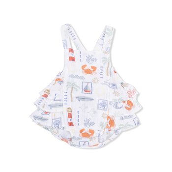 Angel Dear Angel Dear Club Mediterranean - Ruffle Sunsuit