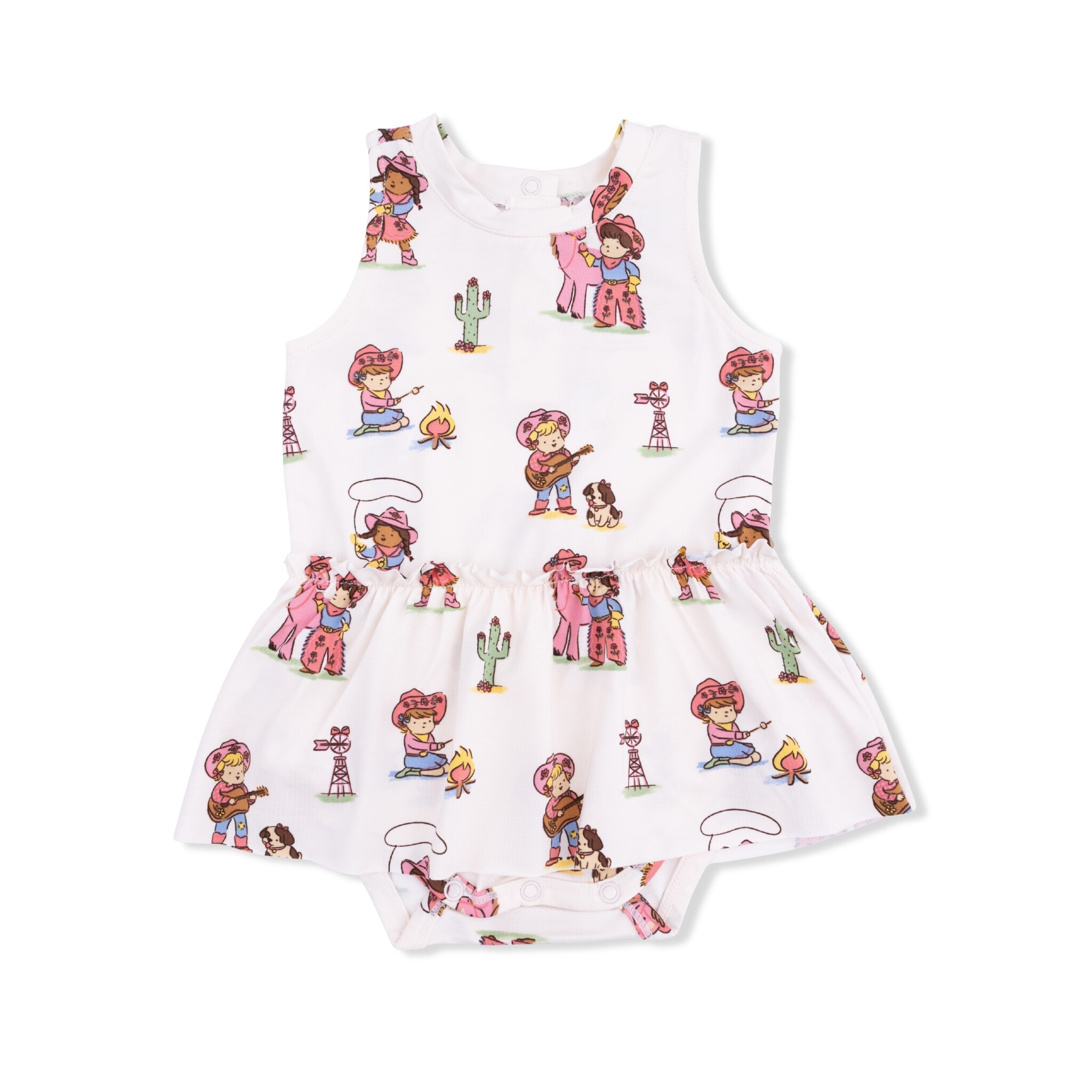 Angel Dear Angel Dear Vintage Cowgirls - Bodysuit With Skirt