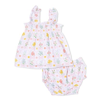 Angel Dear Angel Dear Spring Blooms Bow Trellis - Ruffly Strap Top And Bloomer