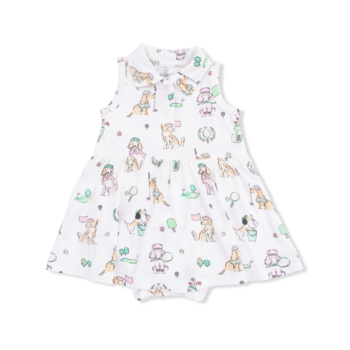 Angel Dear Angel Dear Country Club Dogs Pink - Polo Tennis Dress