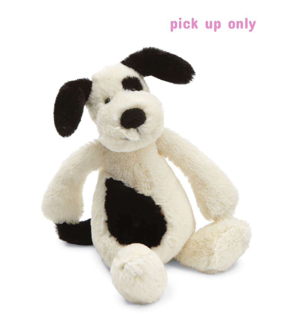 JellyCat Jellycat Bashful Black and Cream Small Puppy