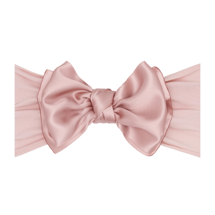 Baby Bling Bows Satin Fab® Soft Nylon Headband with Satin Bow - Antique Pink