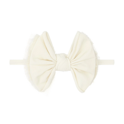 Baby Bling Bows Layered Fab® Skinny - Ivory Dot Tulle