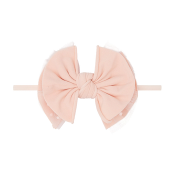 Baby Bling Bows Layered Fab® Skinny - Rosebud Dot Tulle