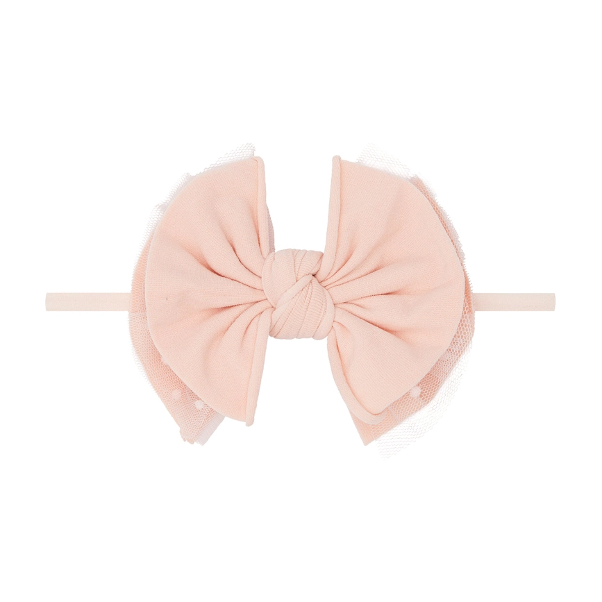 Baby Bling Bows Layered Fab® Skinny - Rosebud Dot Tulle