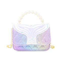 Mermaid Tail Pearl Handle Bag - Purple