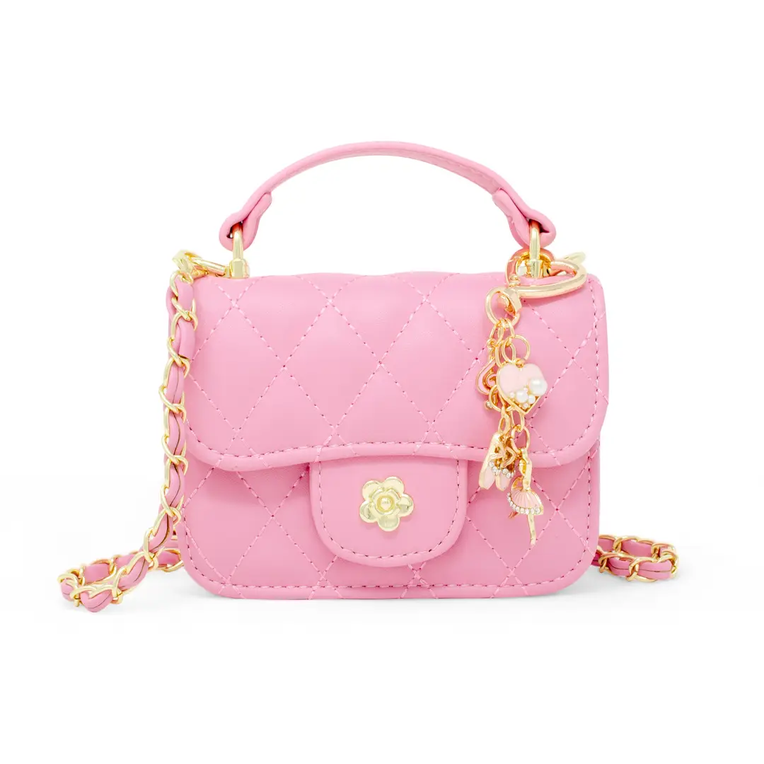 Tiny Quilted Ballet Charm Handbag - Pink