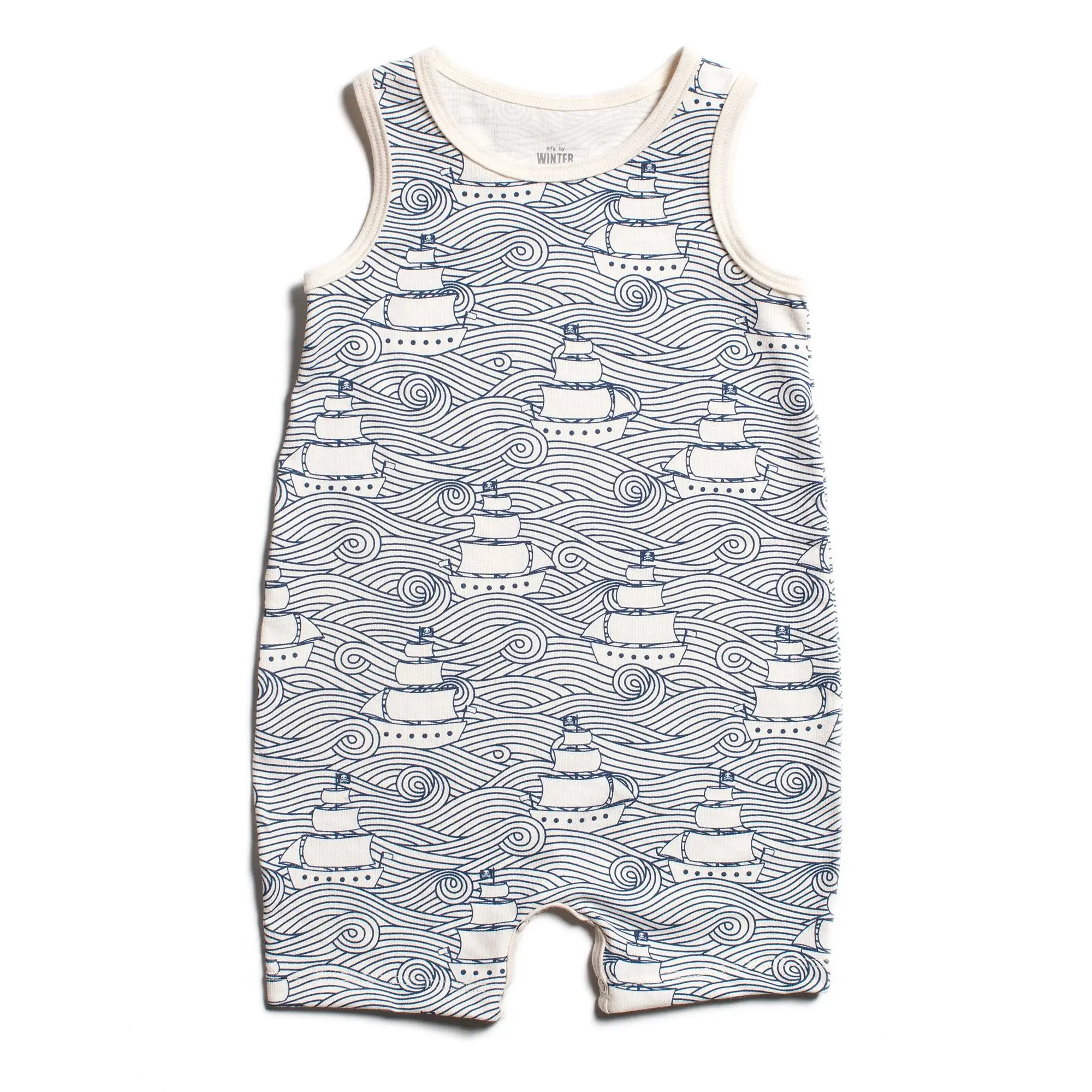 Winter Water Factory Winter Water Factory Tank Top Romper - High Seas