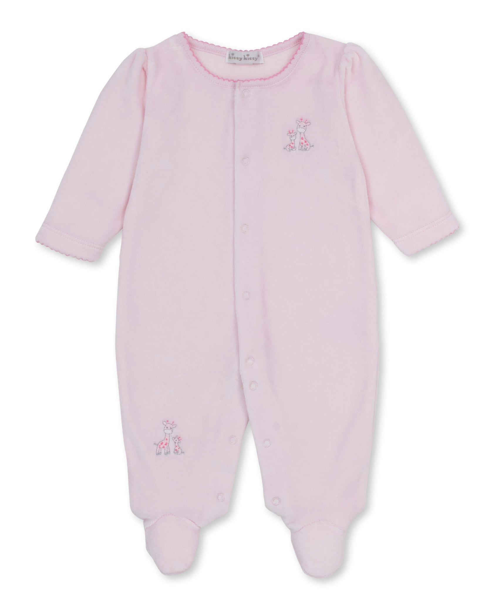 kissy kissy Kissy Kissy Just Giraffes Velour Footie