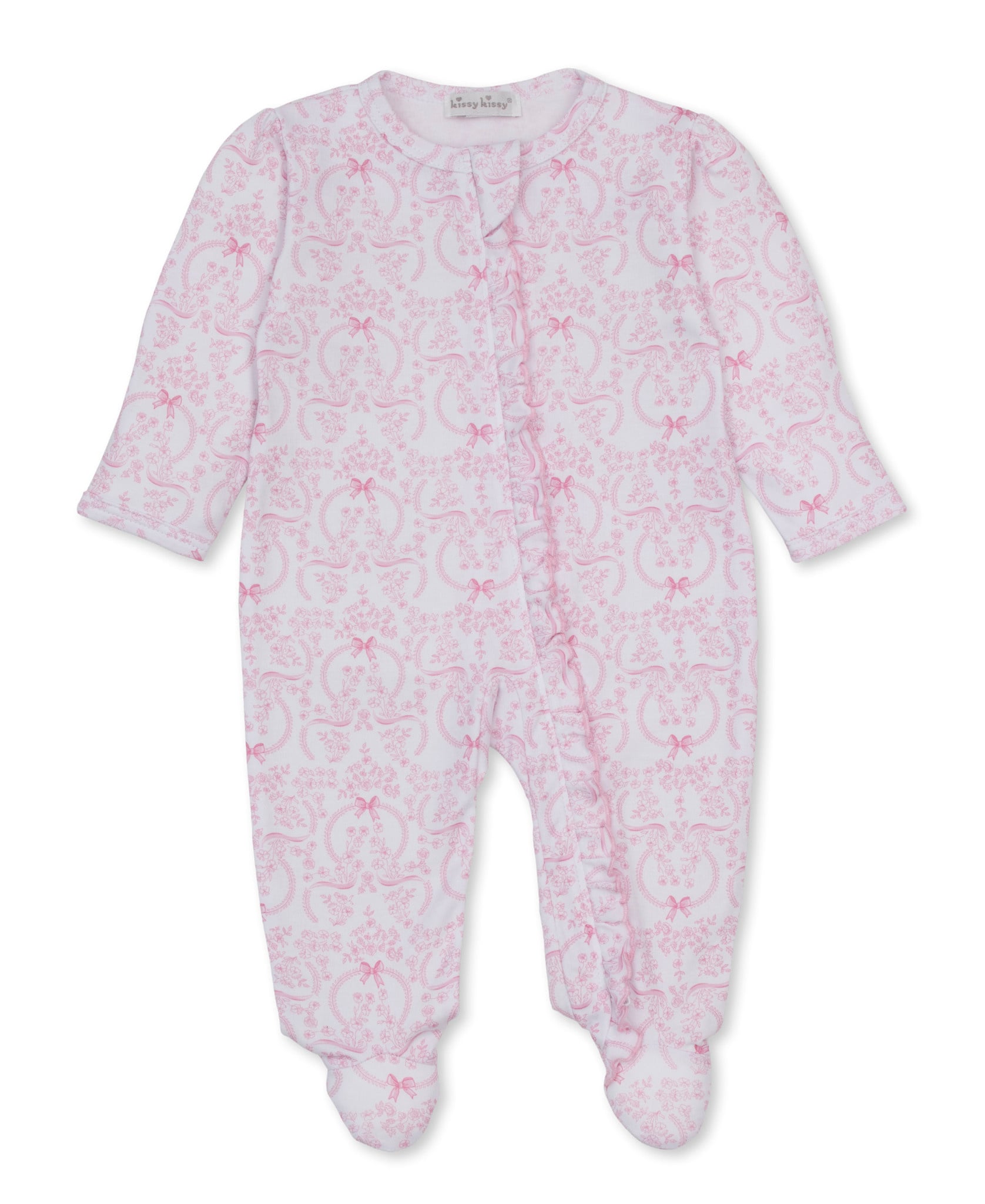 kissy kissy Kissy Kissy Delicate Blooming Bows Zipper Footie