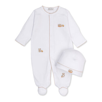kissy kissy Kissy Kissy Bearly Blessed Footie w/Hat Set