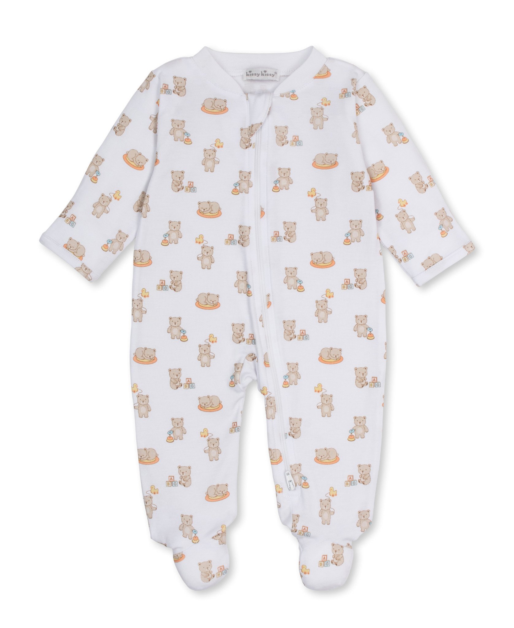 kissy kissy Kissy Kissy Bearly Blessed Zipper Footie