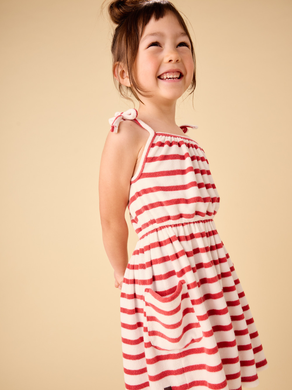 Tea Collection Tea New Stripe Tie Shoulder Twirl Dress