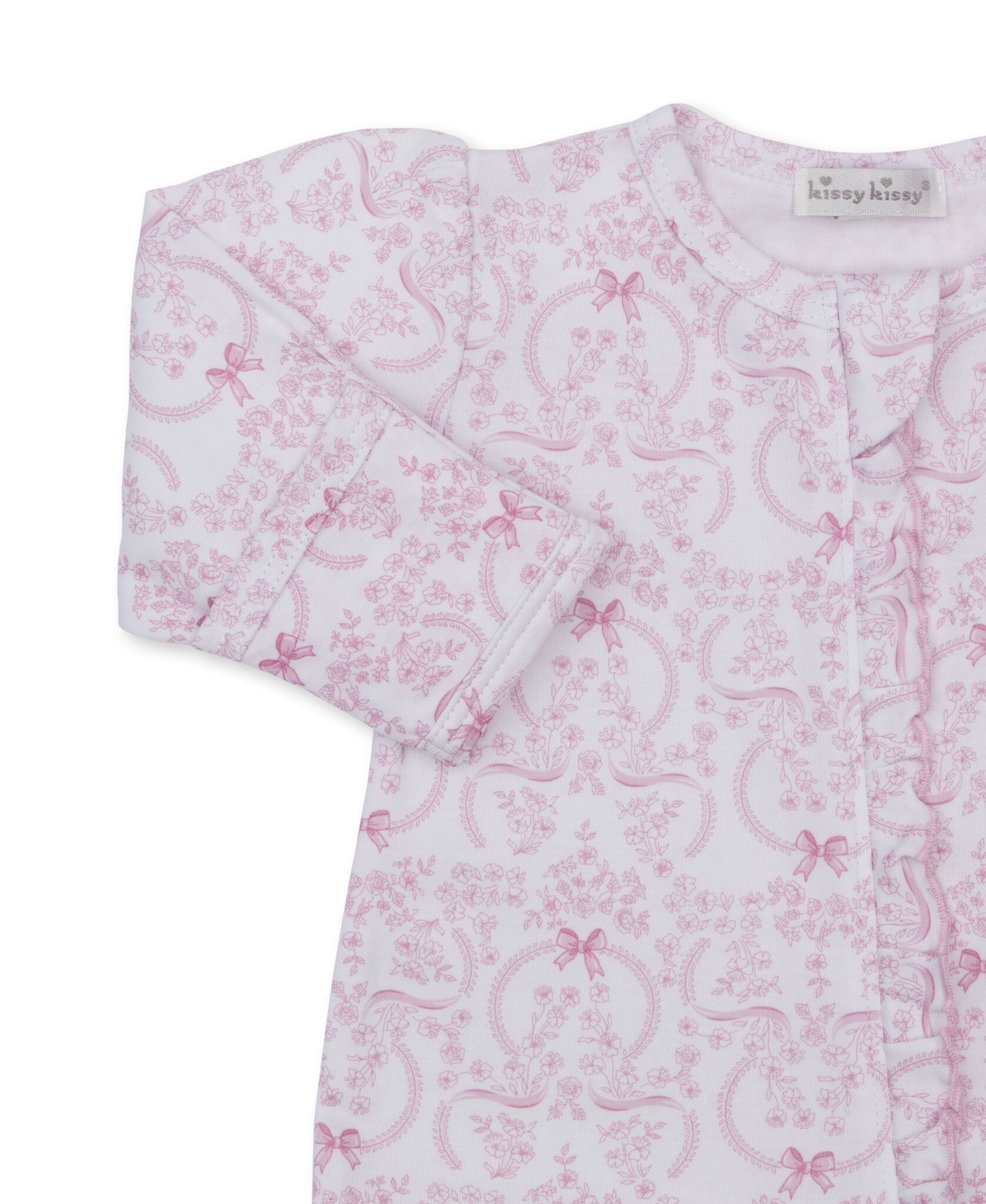 kissy kissy Kissy Kissy Delicate Blooming Bows Zipper Footie