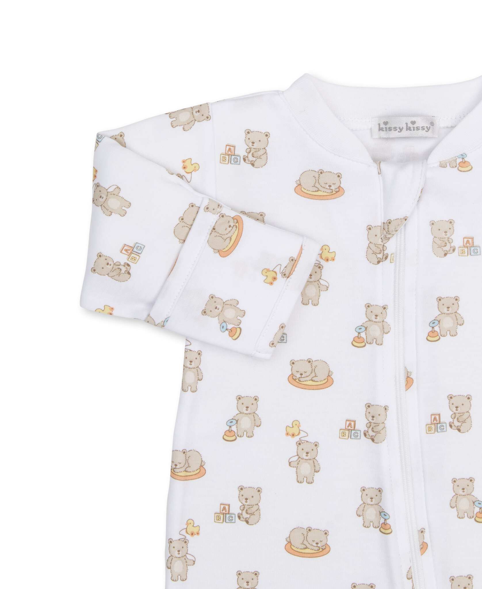 kissy kissy Kissy Kissy Bearly Blessed Zipper Footie