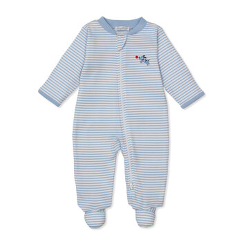 kissy kissy Kissy Kissy Puppy Patch Stripe Zipper Footie