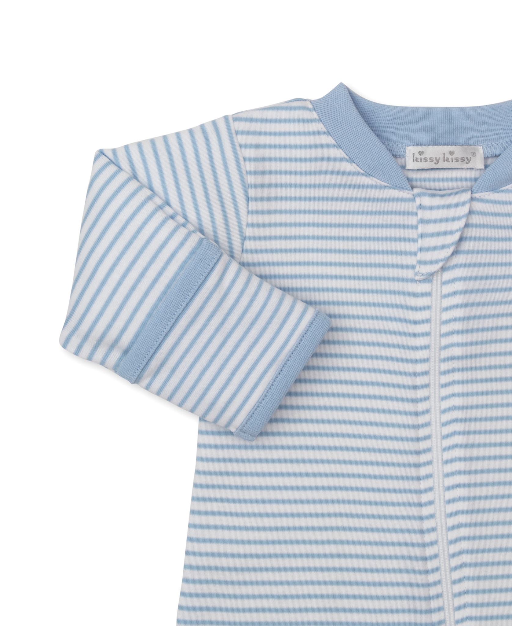kissy kissy Kissy Kissy Puppy Patch Stripe Zipper Footie