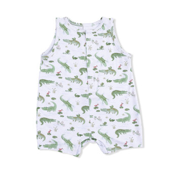 Angel Dear Angel Dear Crayon Alligators Sleeveless Shortie Romper